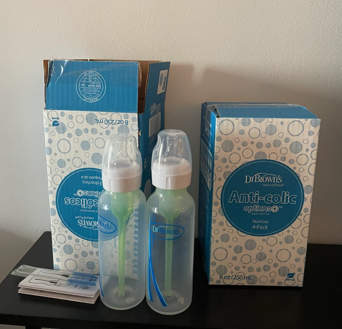 Dr. Brown's Anti-Colic Baby Bottles - 8oz Narrow - 6 NEW Bottles