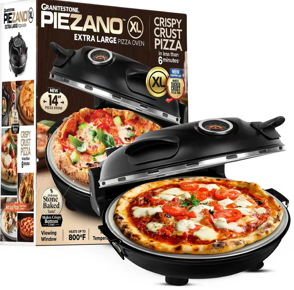 Granitestone Piezano XL Electric Pizza Oven with 14" Stone