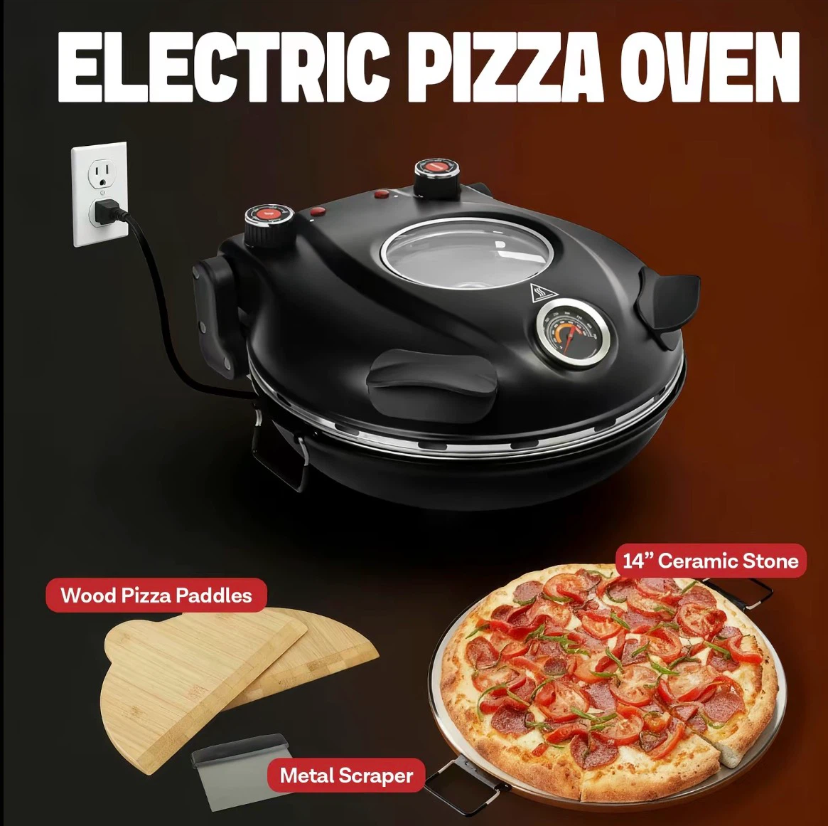 Granitestone Piezano XL Electric Pizza Oven with 14" Stone - photo 2