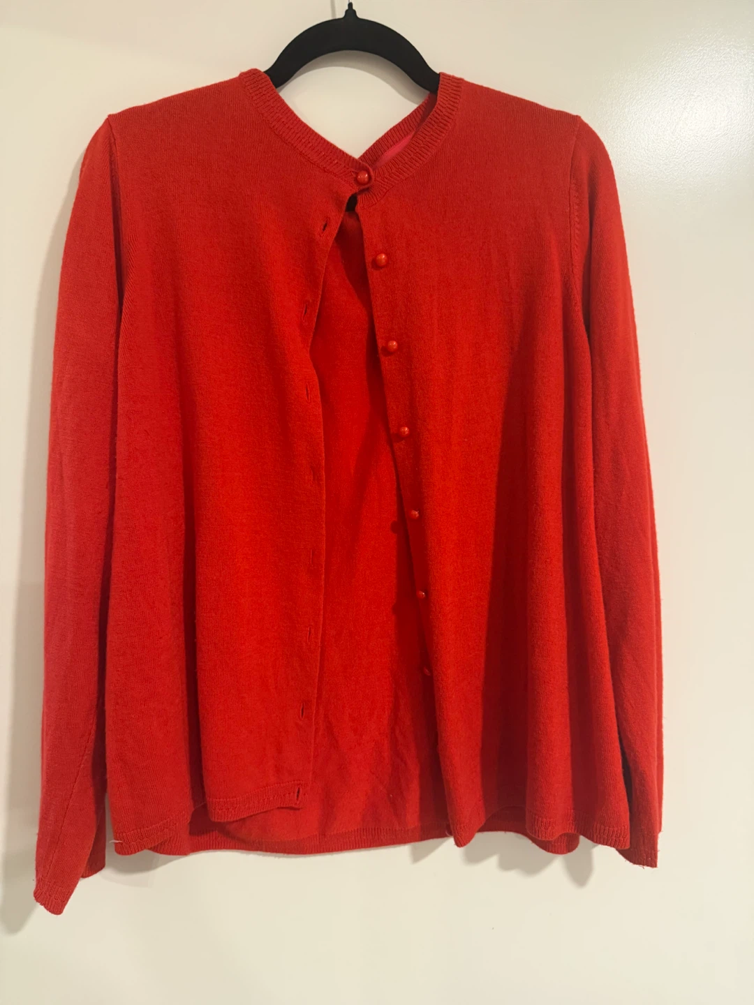 Red Button-Up Cardigan