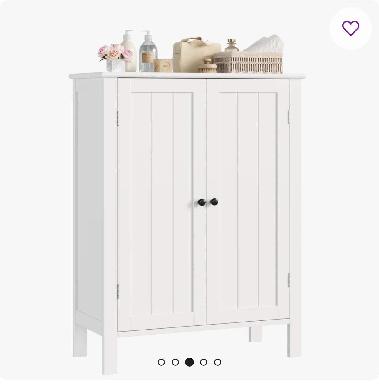 White Storage Cabinet with Doors - photo 4