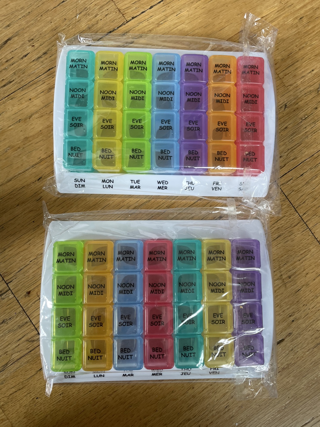 Pill Sorters (4x of day - Morning, Noon, Eve, Bed)