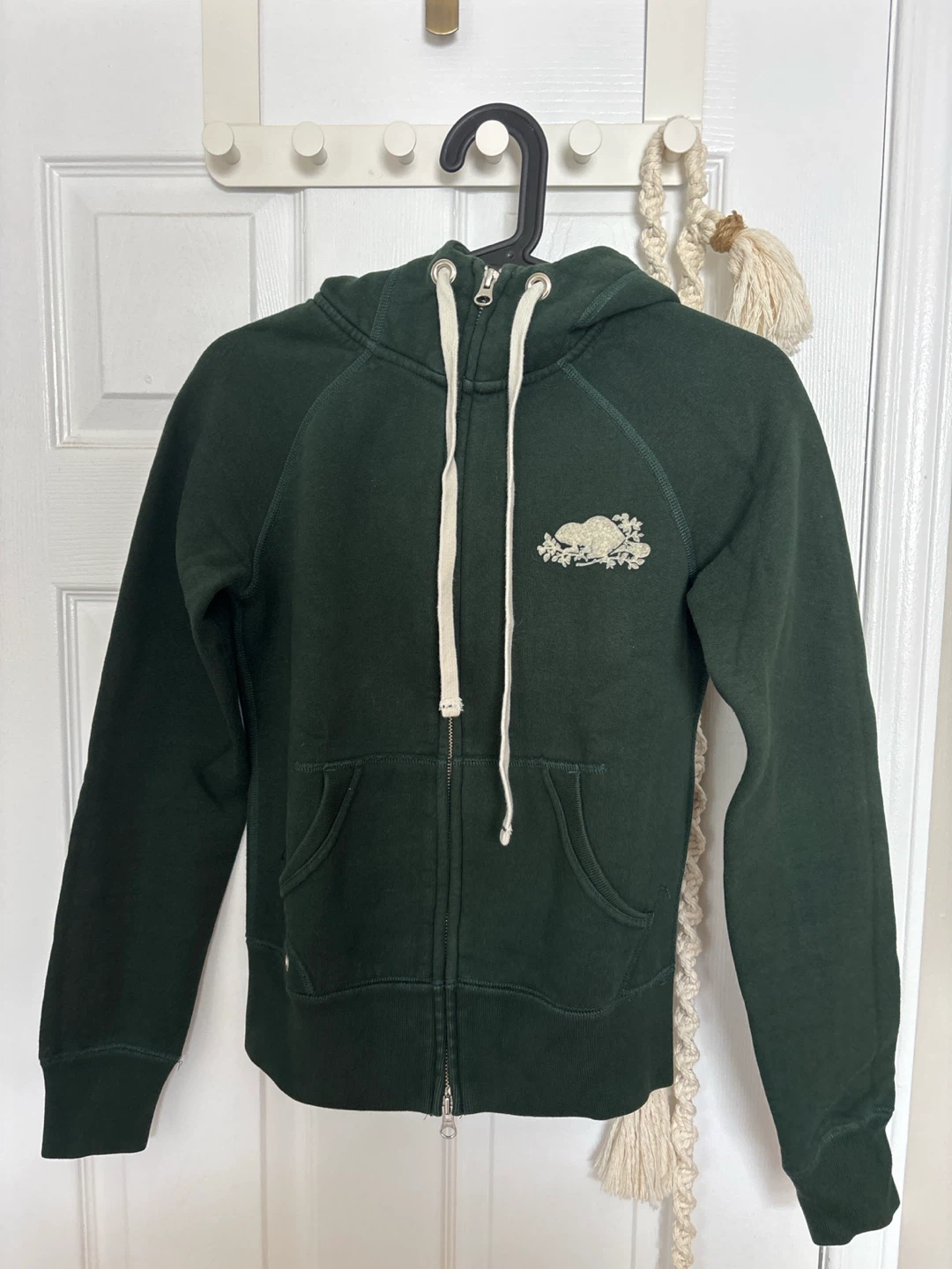 Roots Zip-Up Hoodie - Forest Green - XS