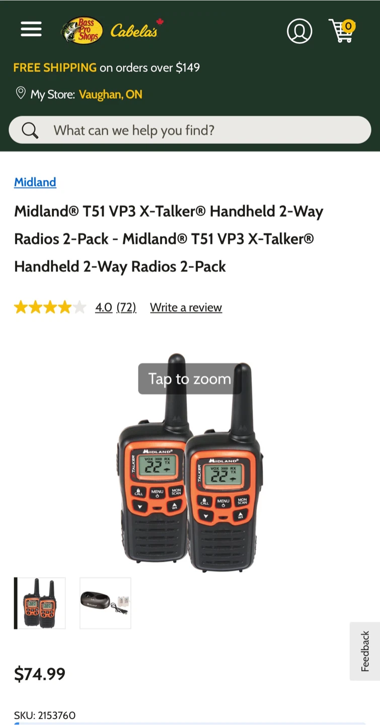Midland T51 VP3 X-Talker Handheld 2-Way Radios x4 - photo 4