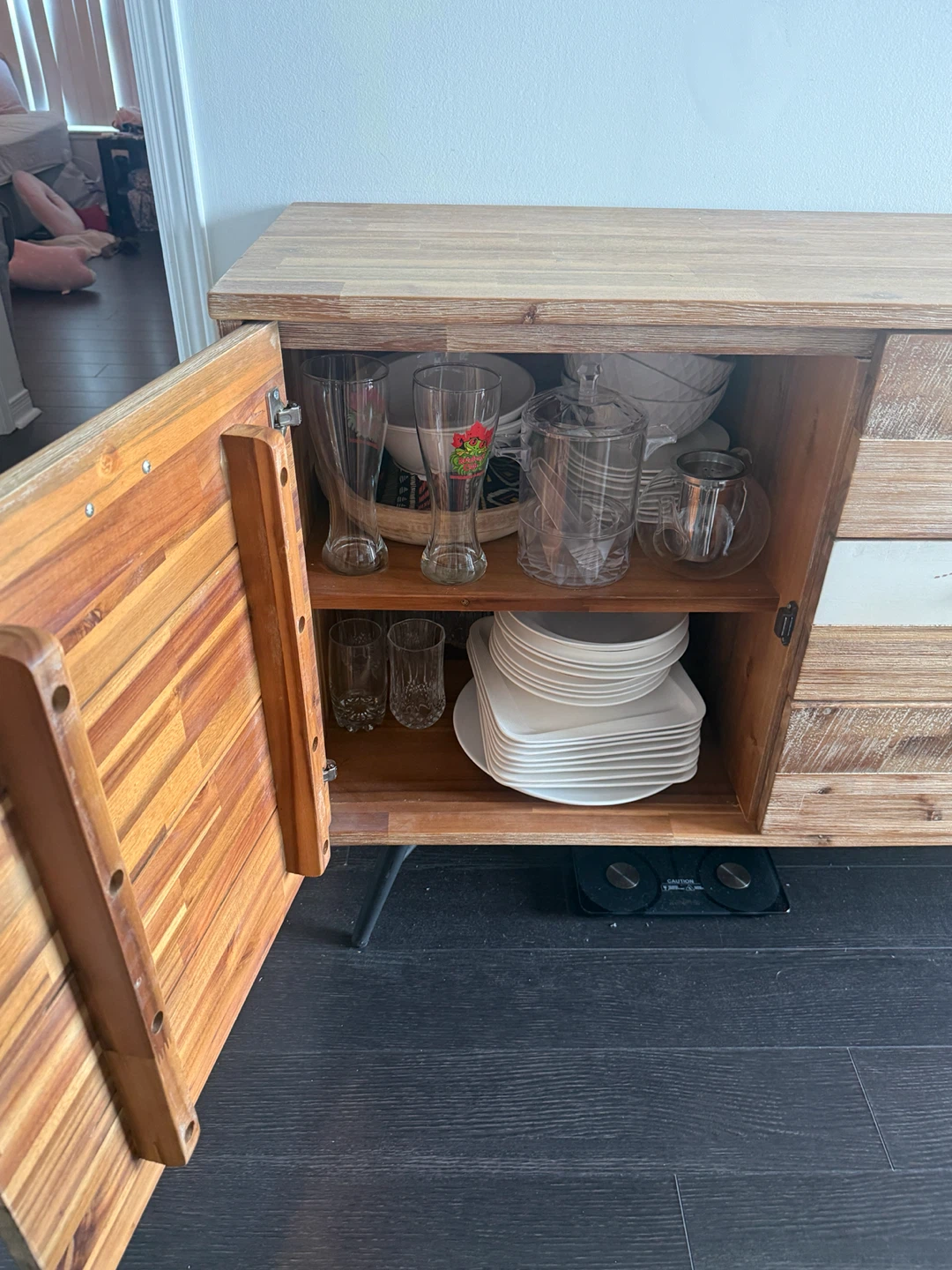 Wooden Sideboard with 3 Drawers and Cabinets - photo 4