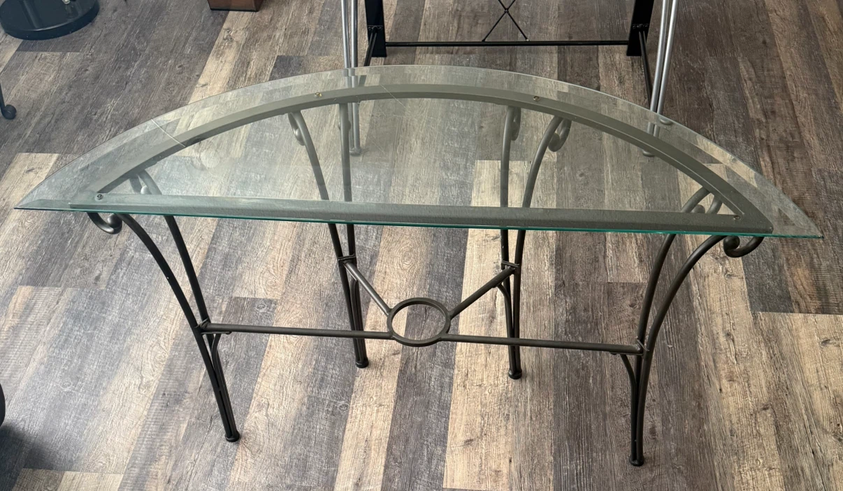 Glass top coffee table, console table and computer desk - photo 3