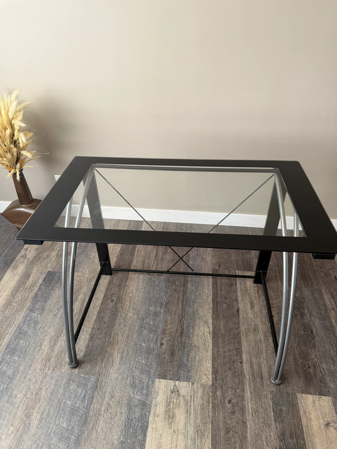 Glass top coffee table, console table and computer desk - photo 4