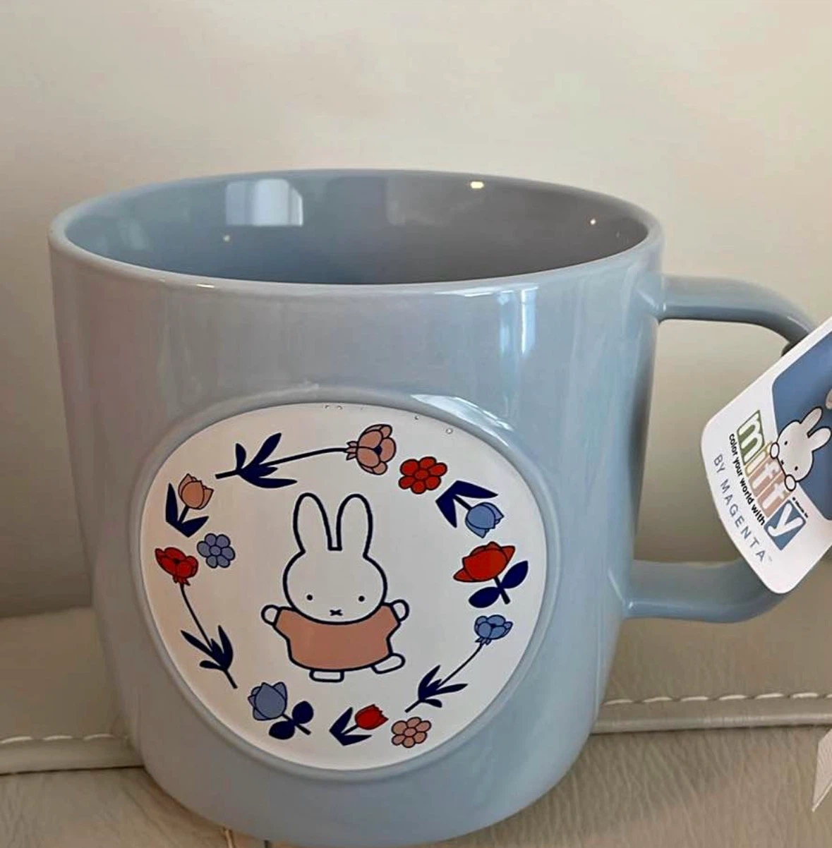 Miffy Light Blue Mug with Floral Design