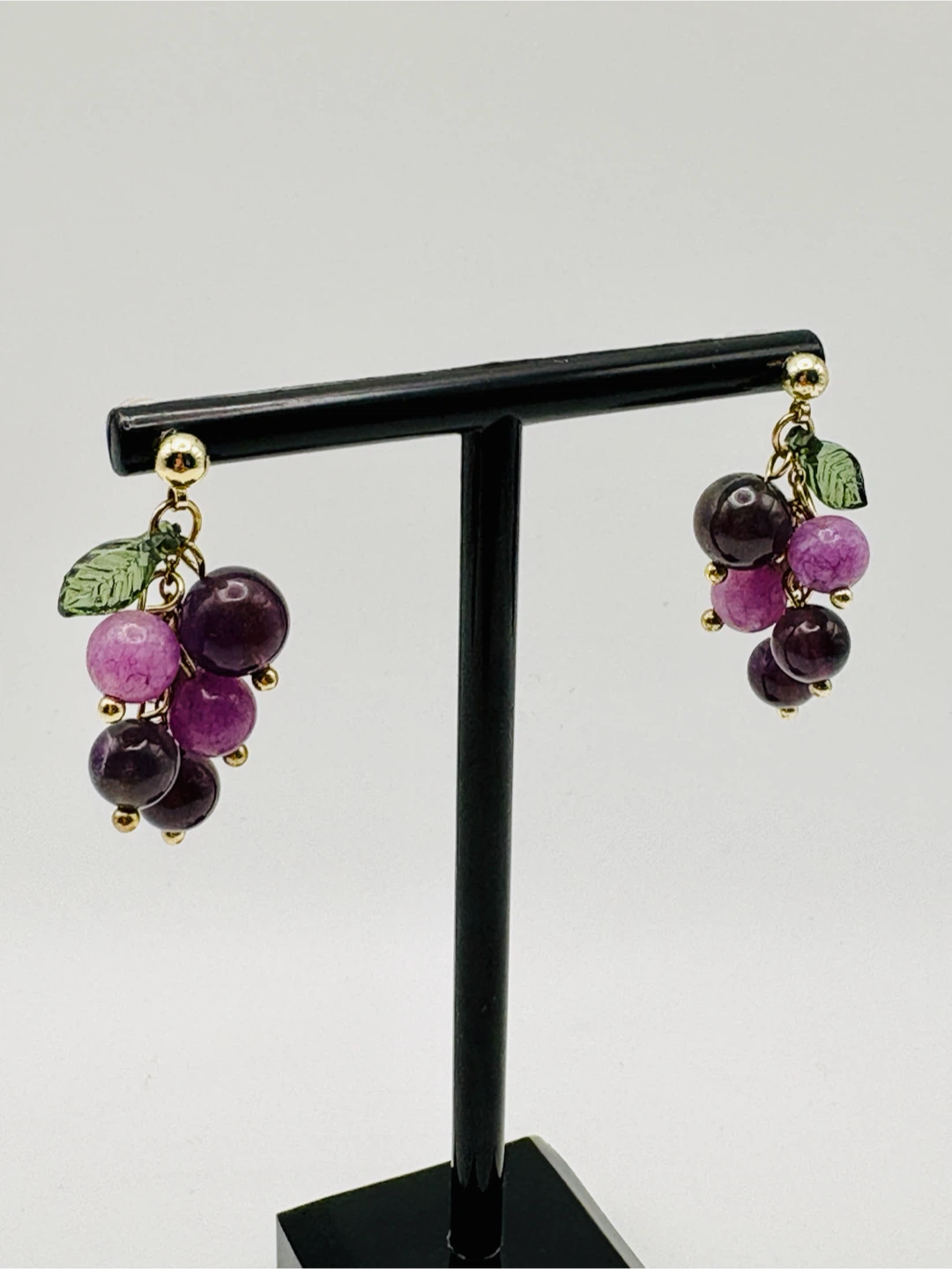 Grape Cluster Earrings Amethyst