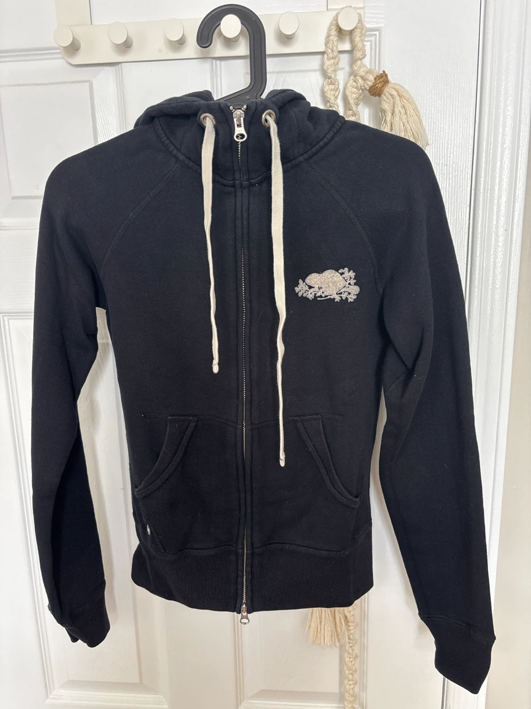 Roots Black Zip-Up Hoodie