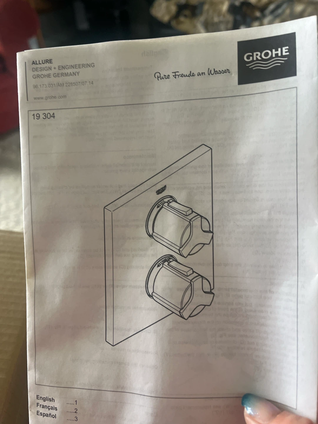 Grohe 19304000 Allure Thermostatic Valve Trim Kit Chrome - photo 4