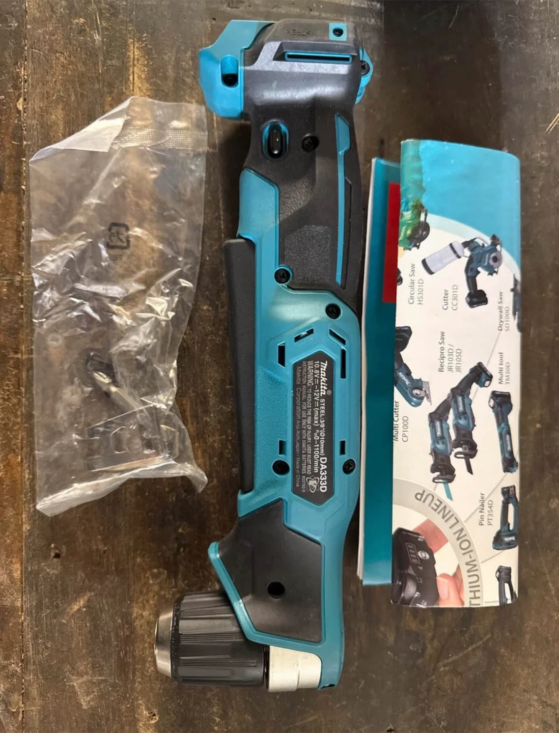 Makita DA333DZ CXT Cordless Angle Drill 3/8" 10mm
