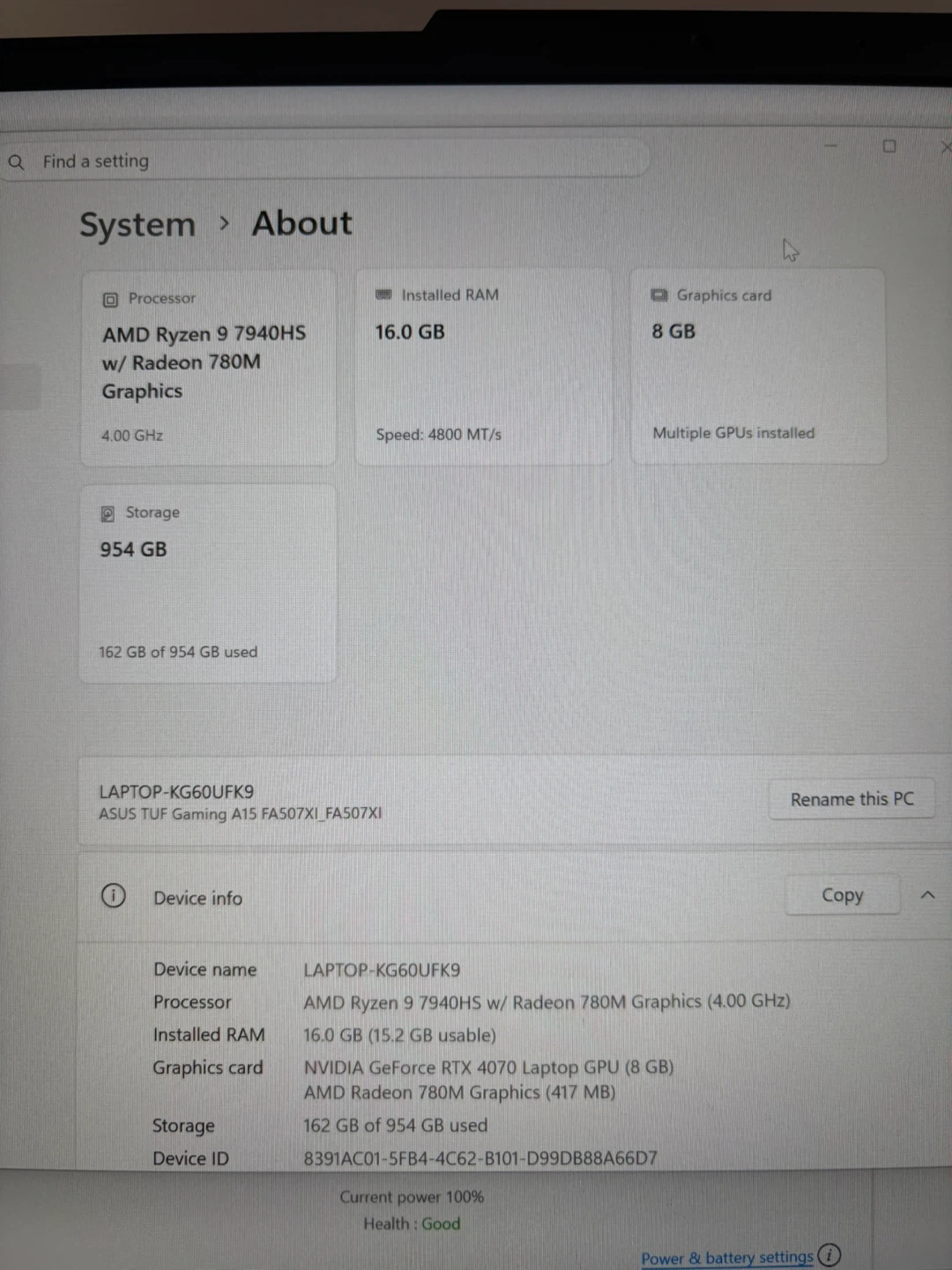 ASUS TUF Gaming A15 FA507XI Gaming laptop - photo 4
