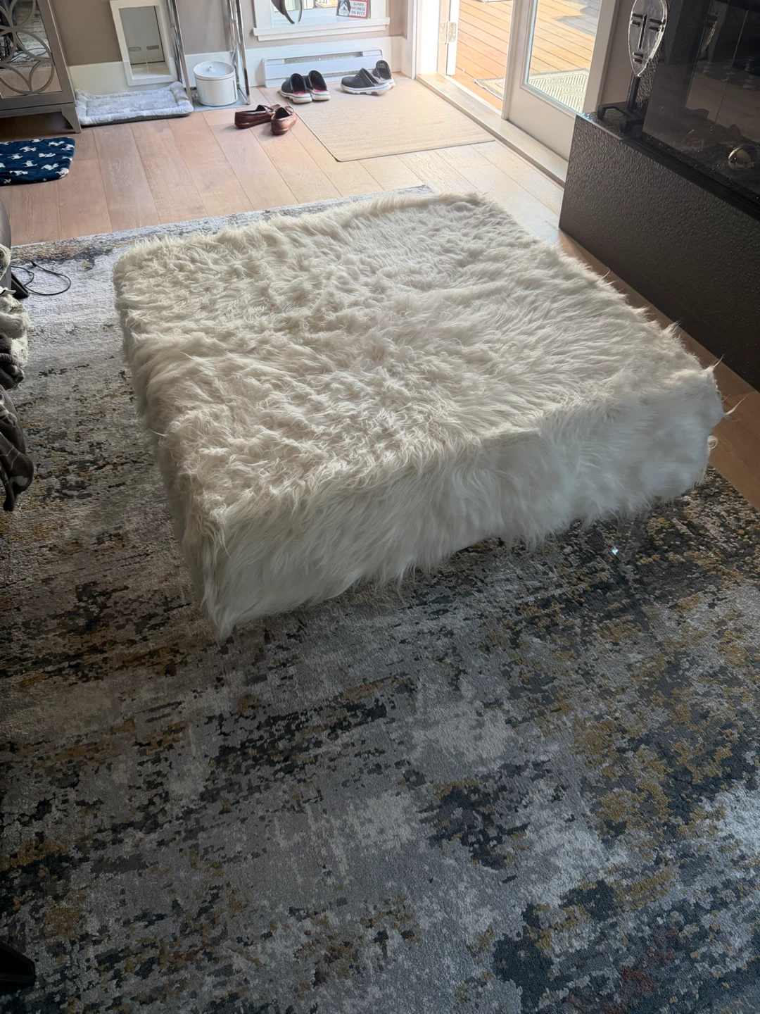 Faux Fur Ottoman Coffee Table - photo 2