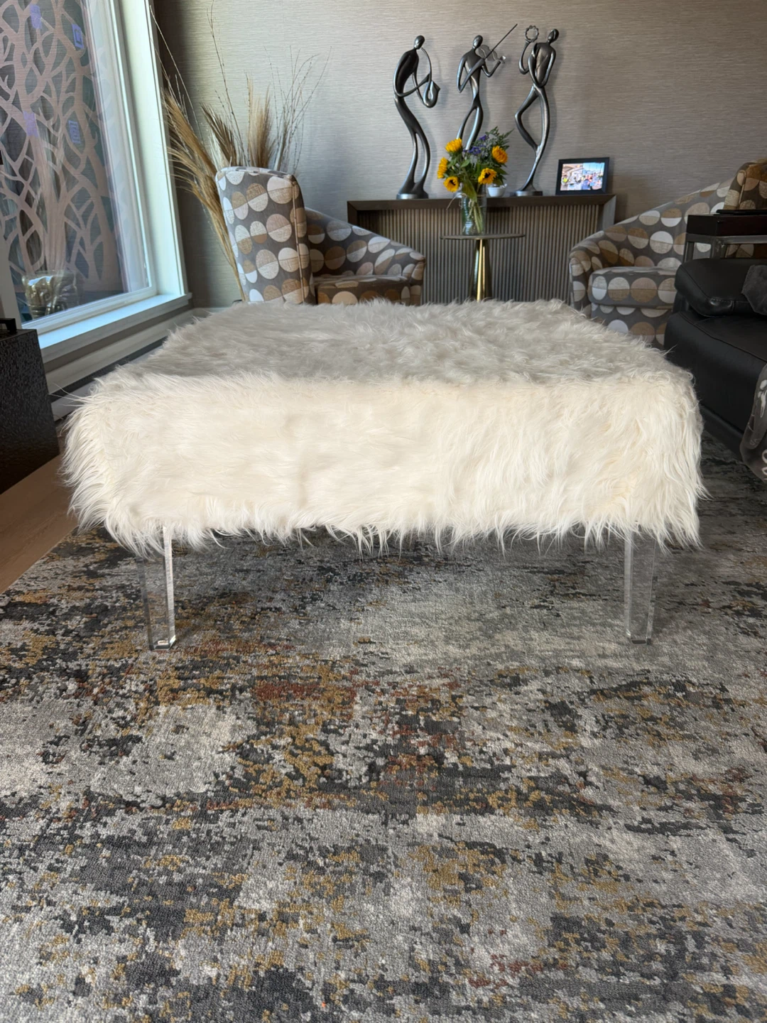 Faux Fur Ottoman Coffee Table - photo 4