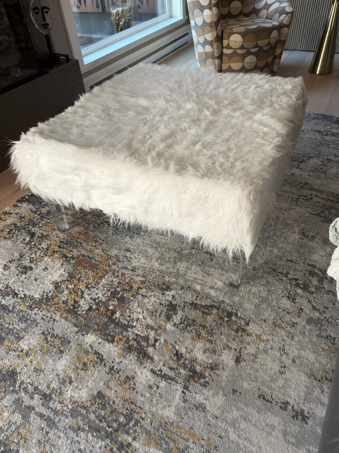 Faux Fur Ottoman Coffee Table - photo 5