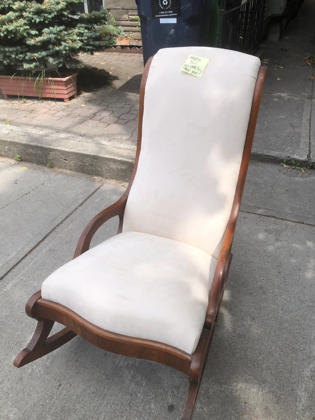 Cream Upholstered Rocking Chair