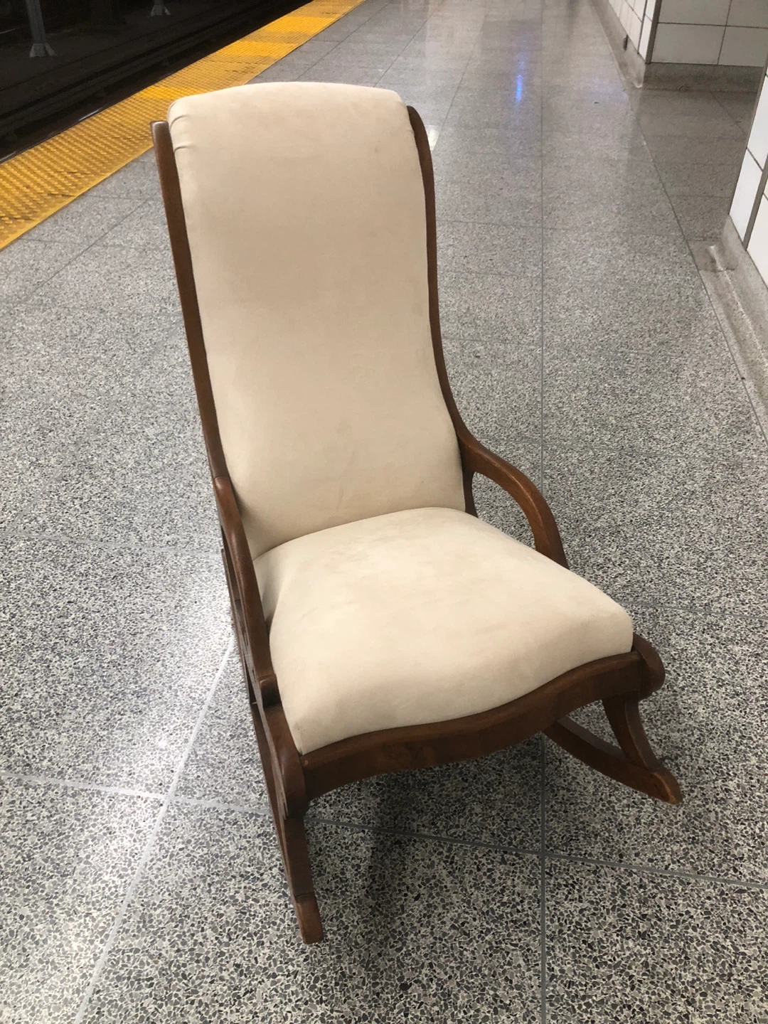 Cream Upholstered Rocking Chair - photo 2