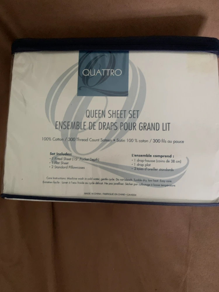 Brand new Quattro Queen Sheet Set - 100% Cotton