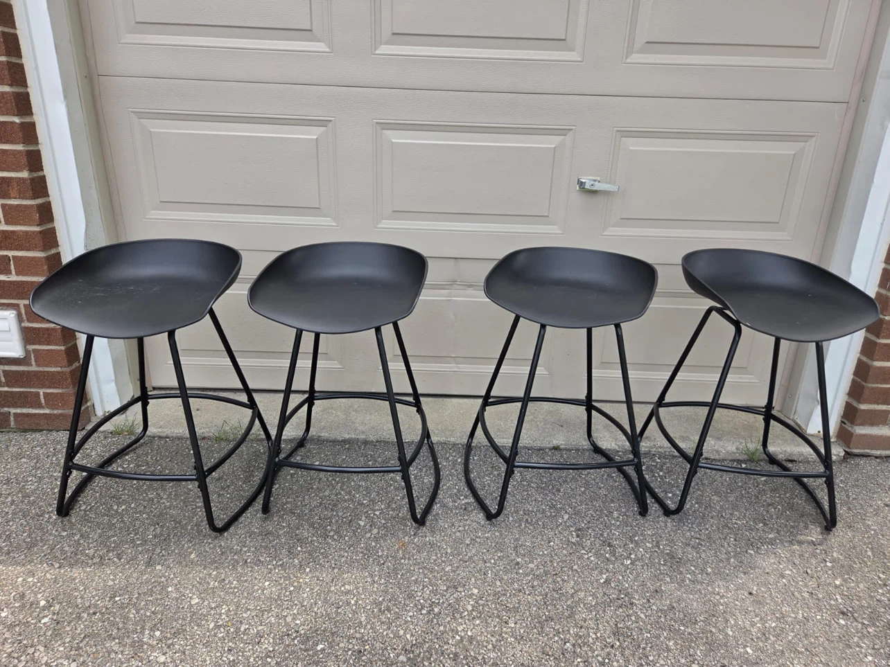 Set of 4 Black Bar Stools - photo 2