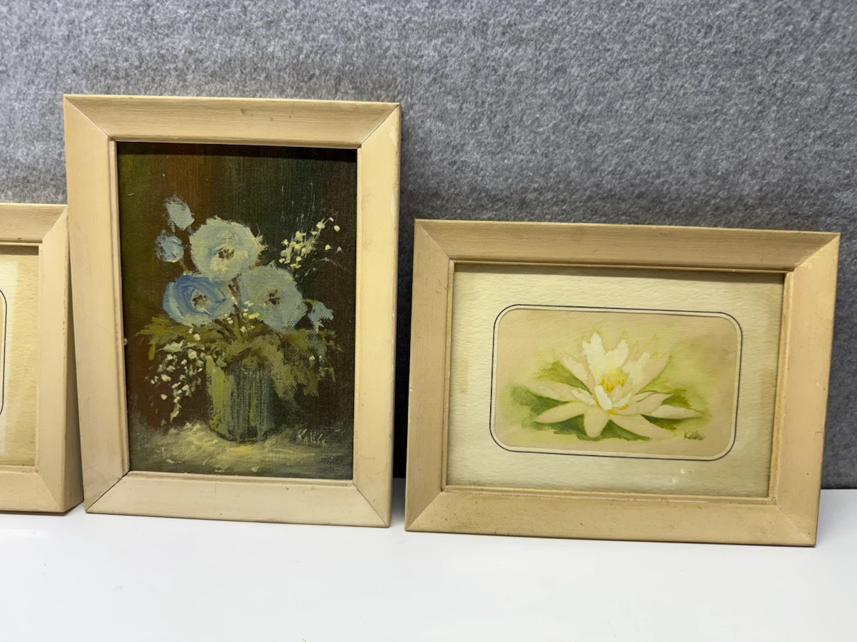 Set of 3 Framed Floral Paintings - photo 4