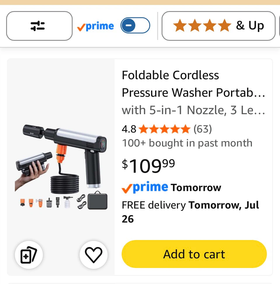 RURRBOOB Foldable Cordless Pressure Washer