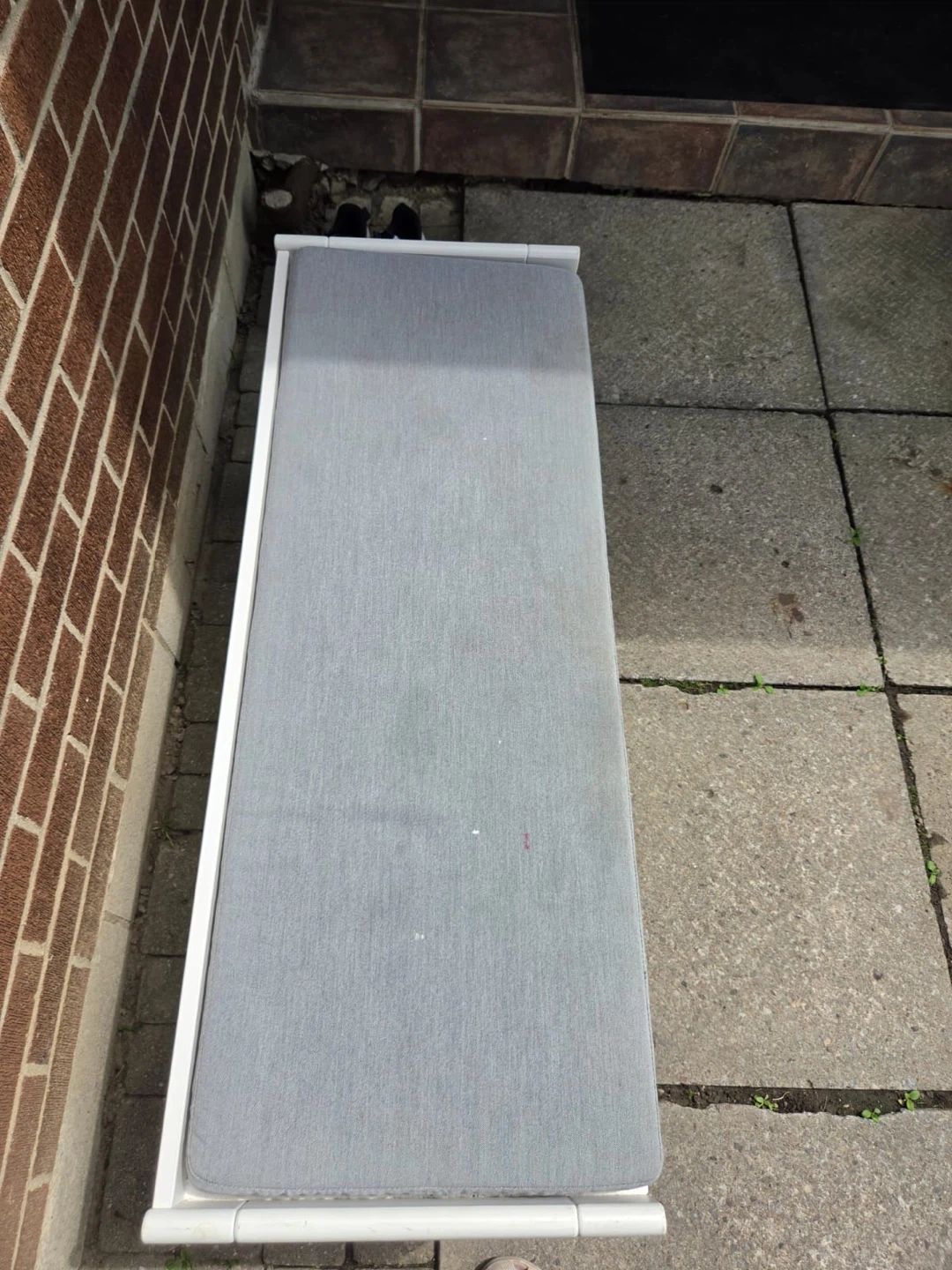 White Storage Bench with Grey Cushion - photo 2