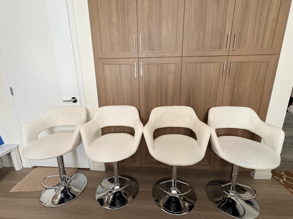 White Bar Stools - Set of 4