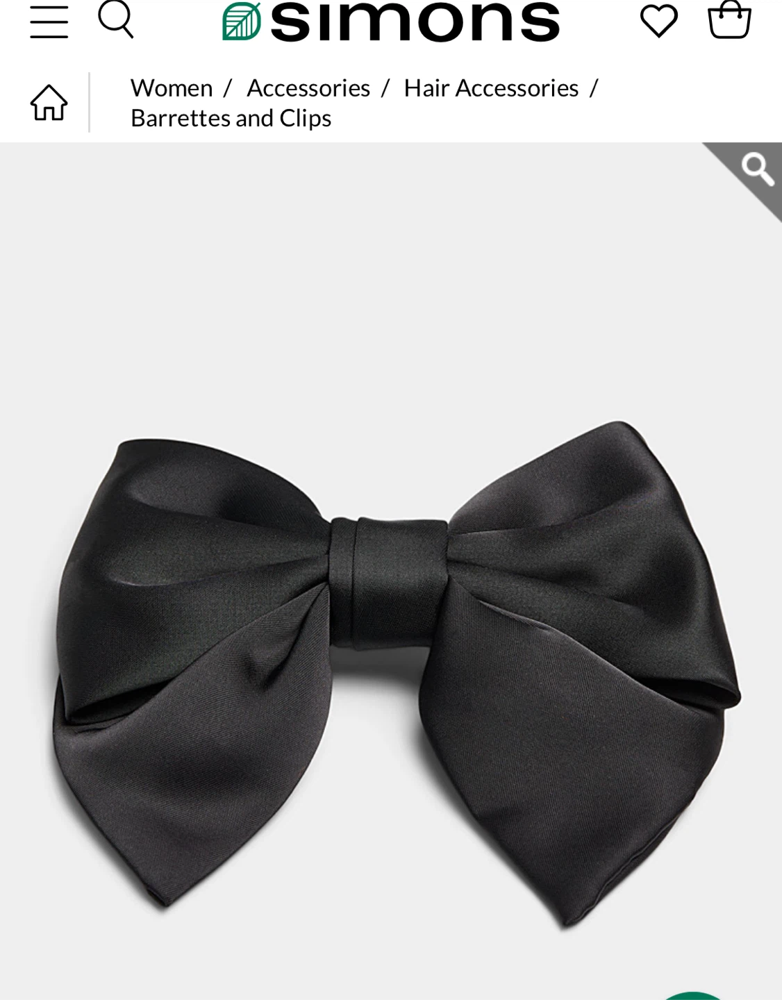 New Black Satin Bow Barrette