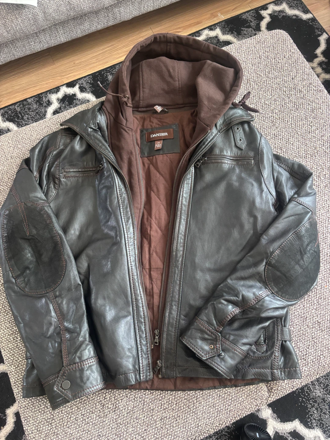 Danier Leather Jacket with Hoodie