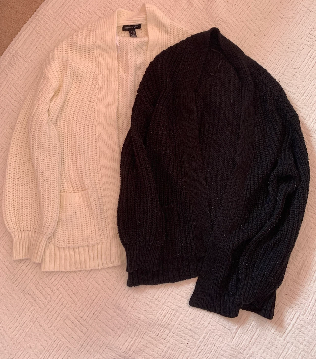 Black and white cardigan set