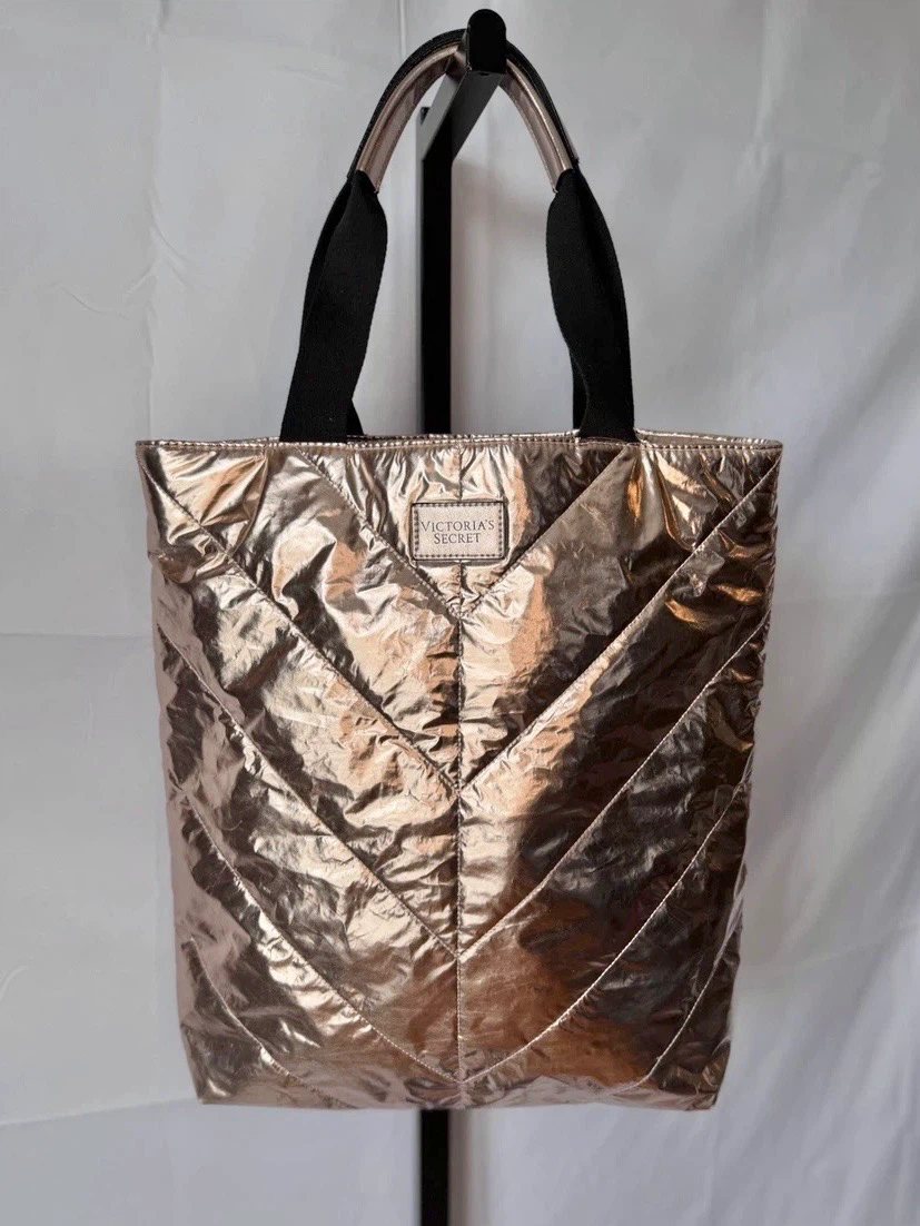 Victoria's Secret Rose Gold Metallic Tote Limited Edition Bag