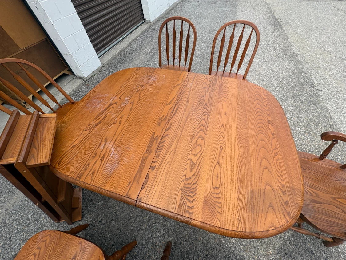 Free delivery used Wooden Dining Table with 6 Chairs - photo 5