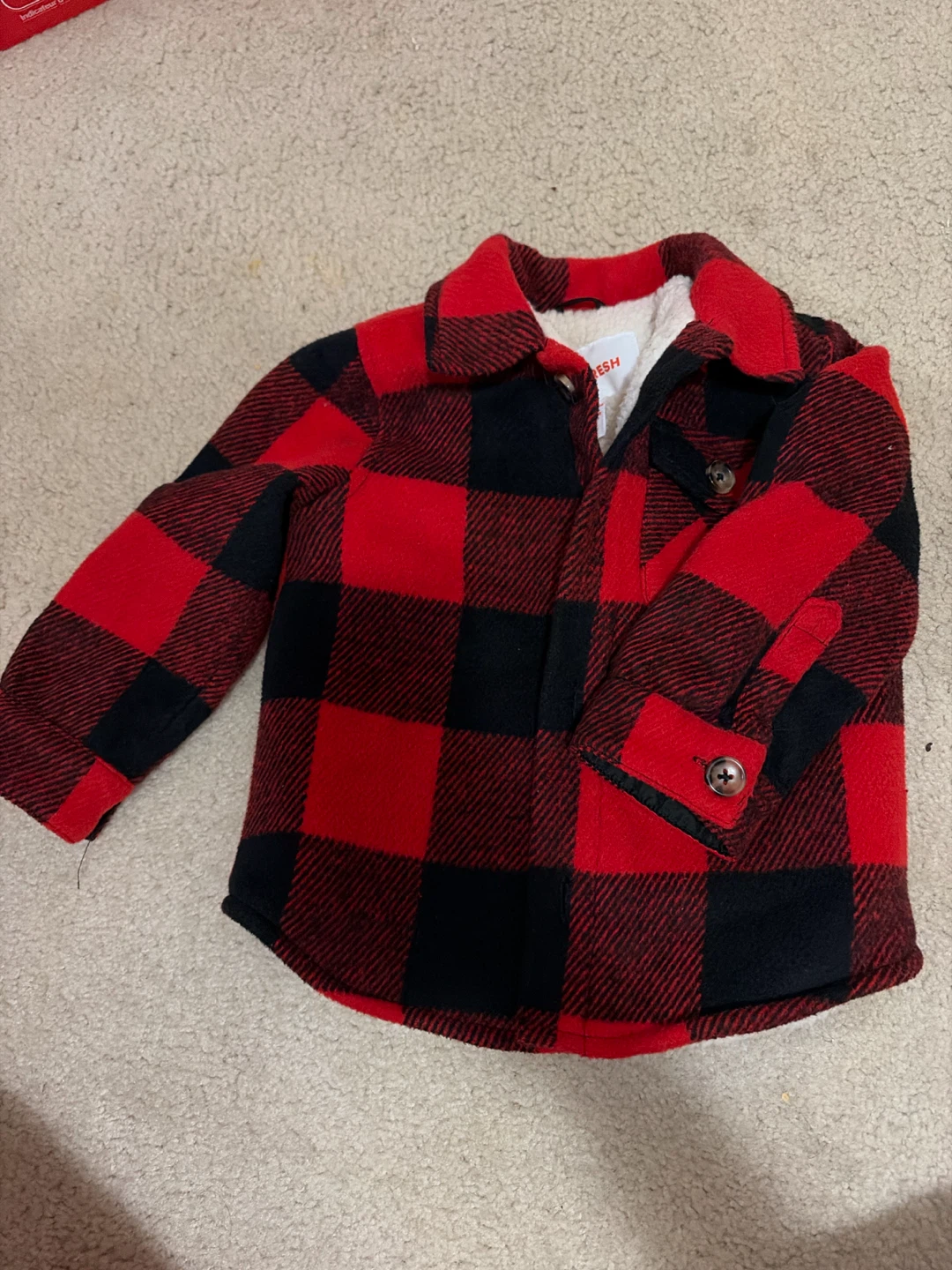 Joe Fresh Baby Flannel Sherpa Lined Jacket 18-24 Months