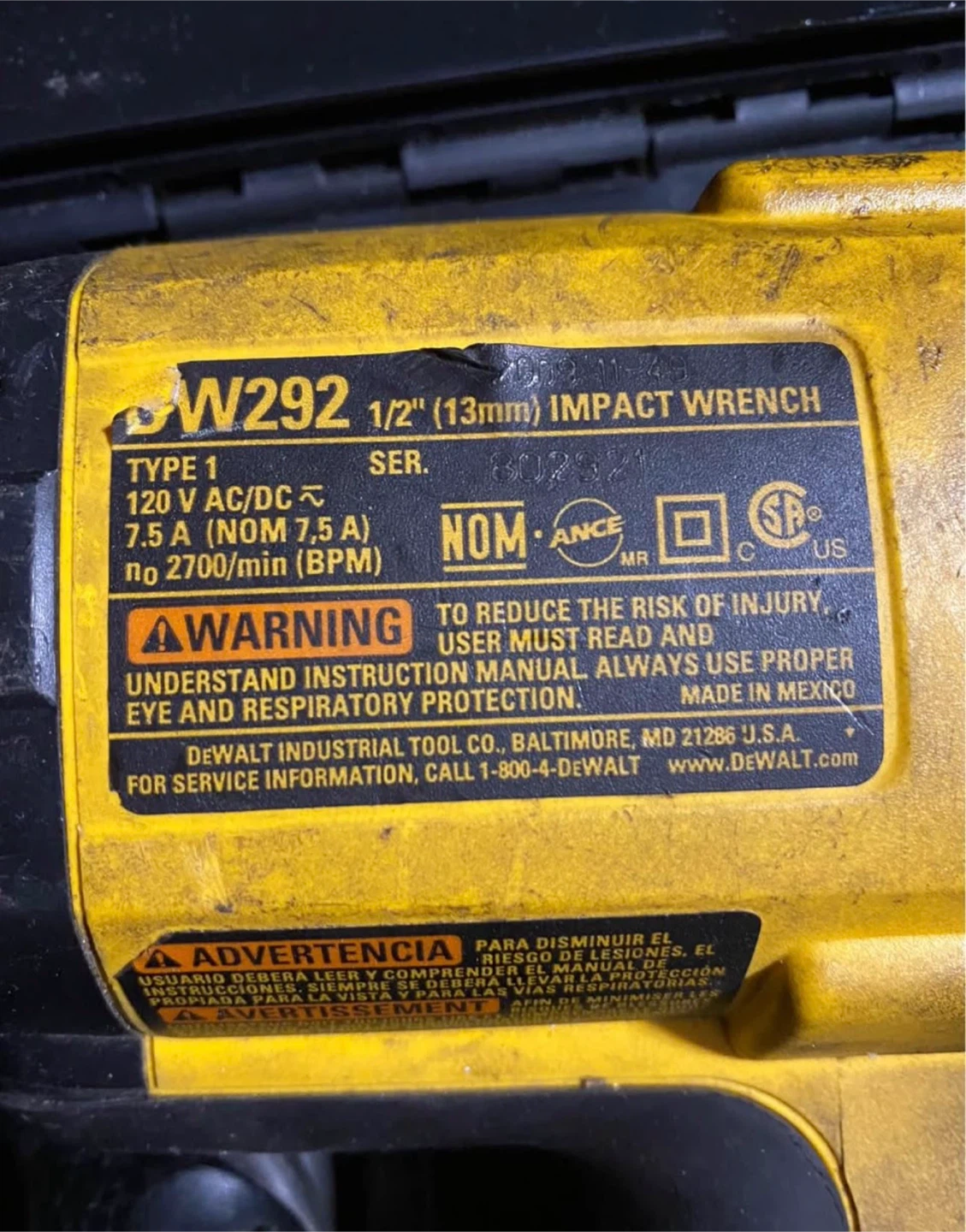 DeWalt DW292 1/2" Impact Wrench - photo 2