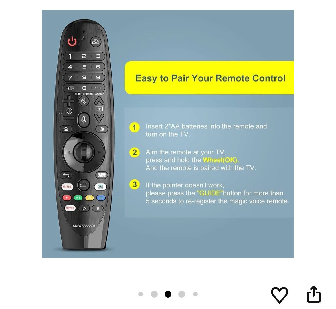 LG Voice Remote Control Transmitter for Smart TVs