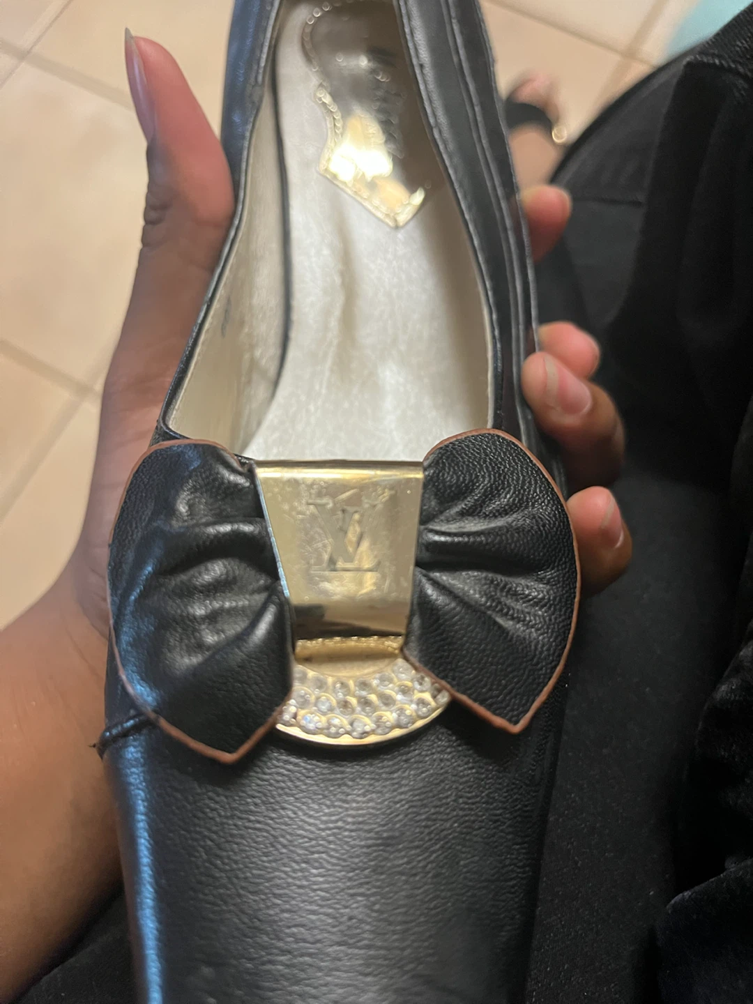 Black Louis Vuitton Pumps with Bow Detail - photo 2