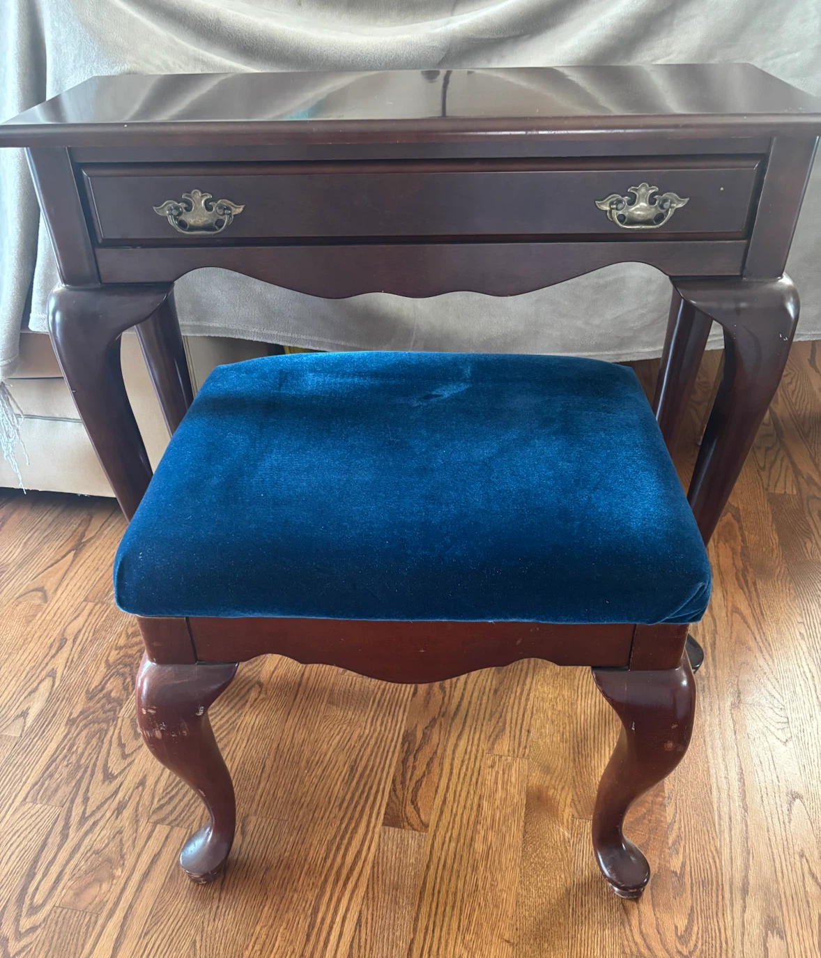 Mahogany Vanity Table with Stool