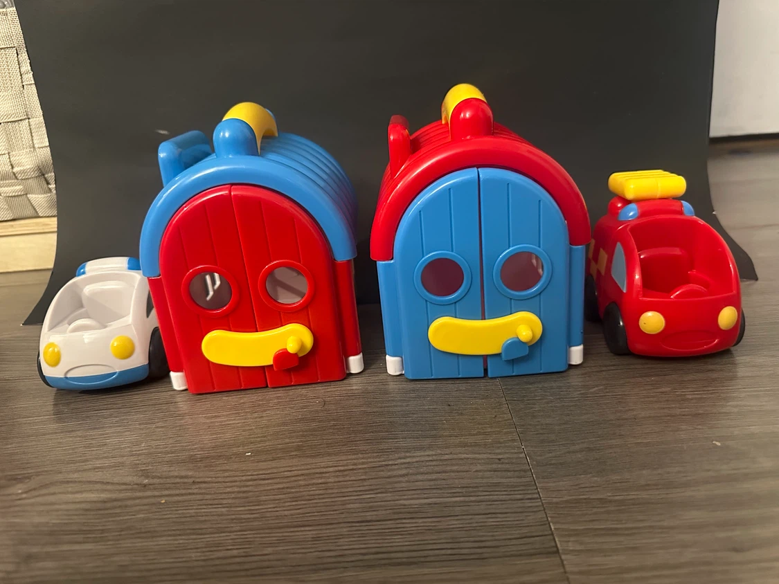 Toy Police and Fire Station with Cars