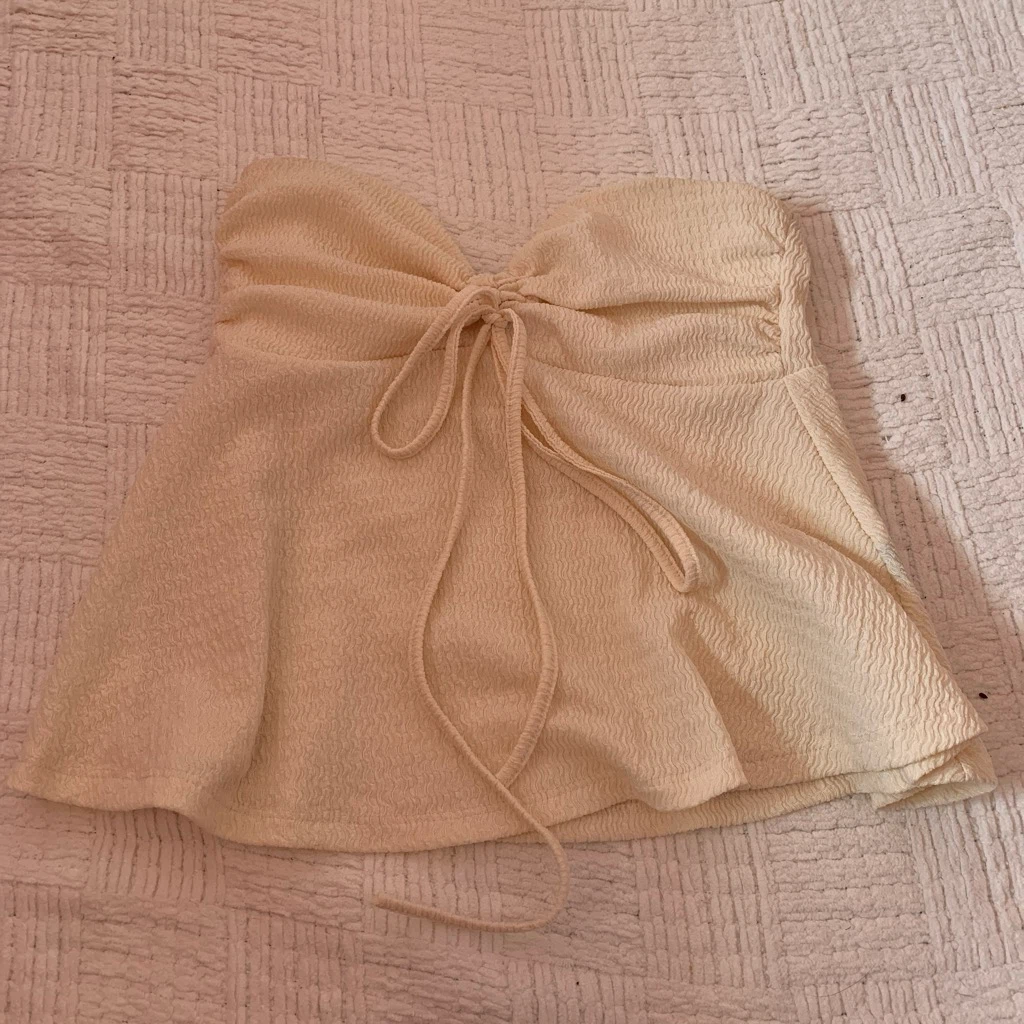 Cream babydoll tube top