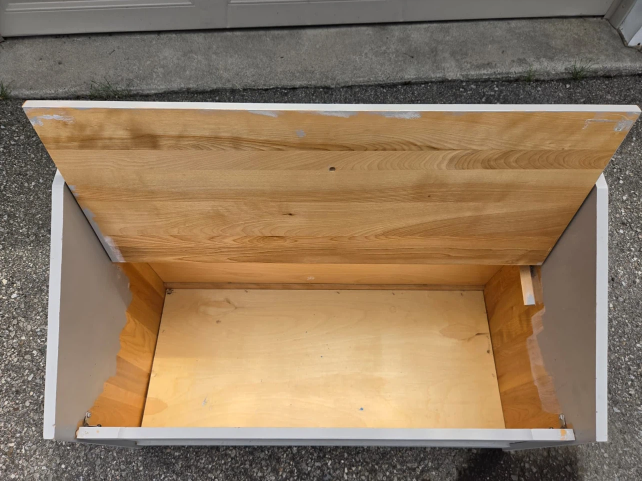 Grey Wooden Storage Bench / Toy Chest with Slatted Back - photo 2