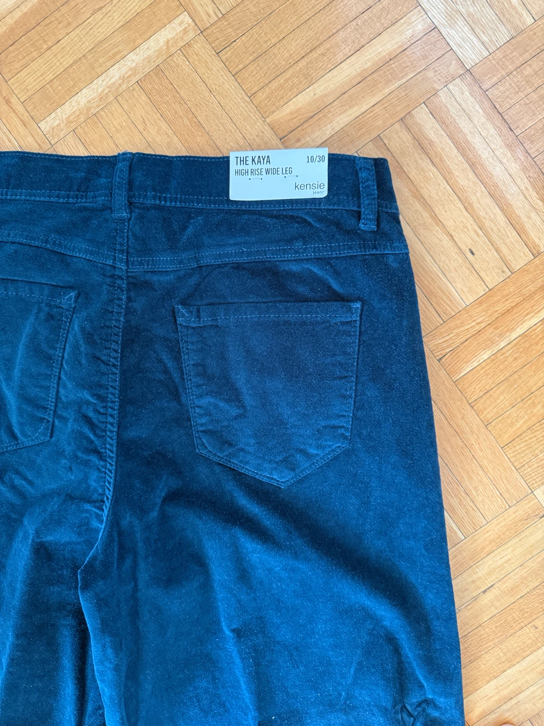 High Rise Wide Leg Corduroy Pants, Blue-Green, 10/30 - photo 4
