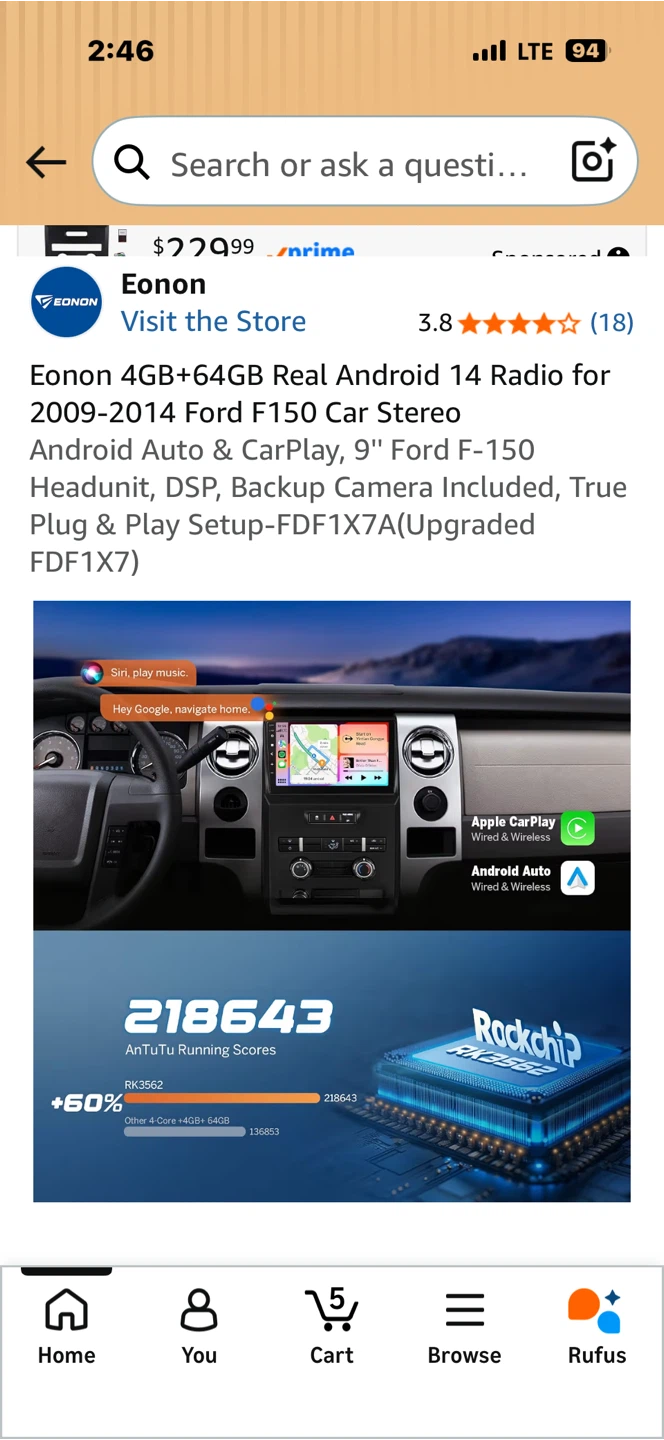 Eonon 4GB+64GB Android 14 Radio for Ford F-150 - photo 4