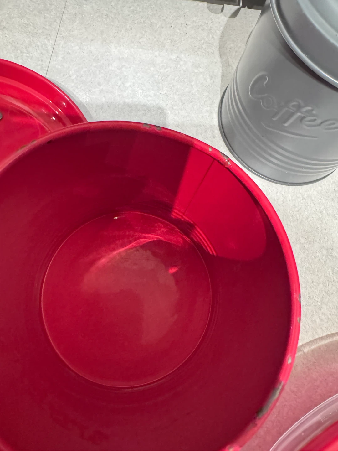 Red Sugar Canister and Grey Coffee Canister Set - photo 2