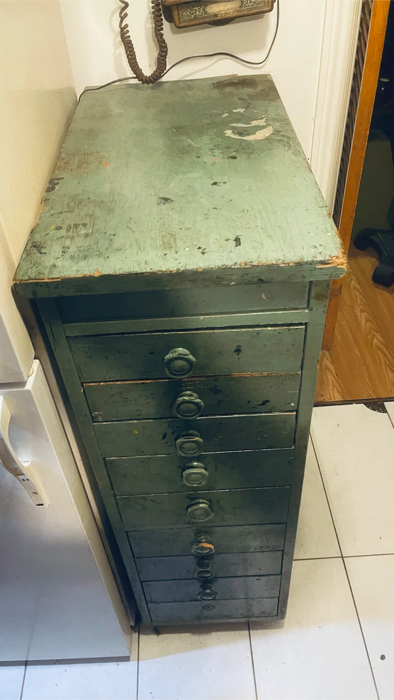 Vintage Green Multi-Drawer Cabinet - photo 2