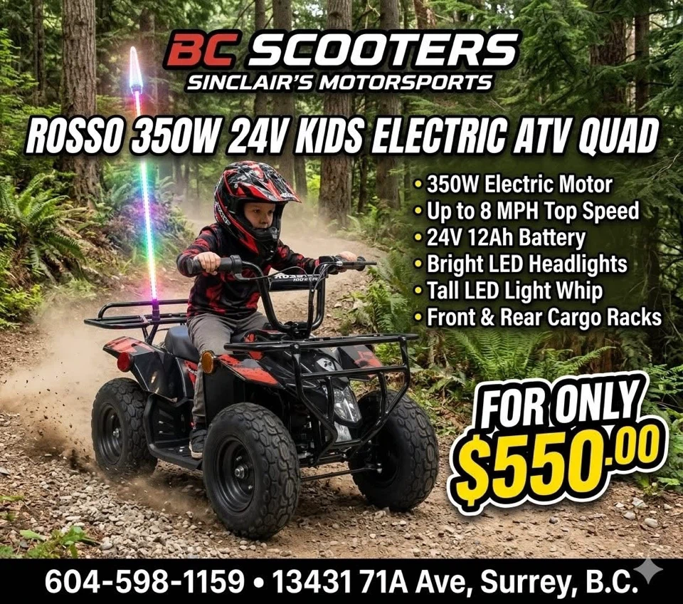 Rosso 350W 24V Kids Electric ATV Quad
