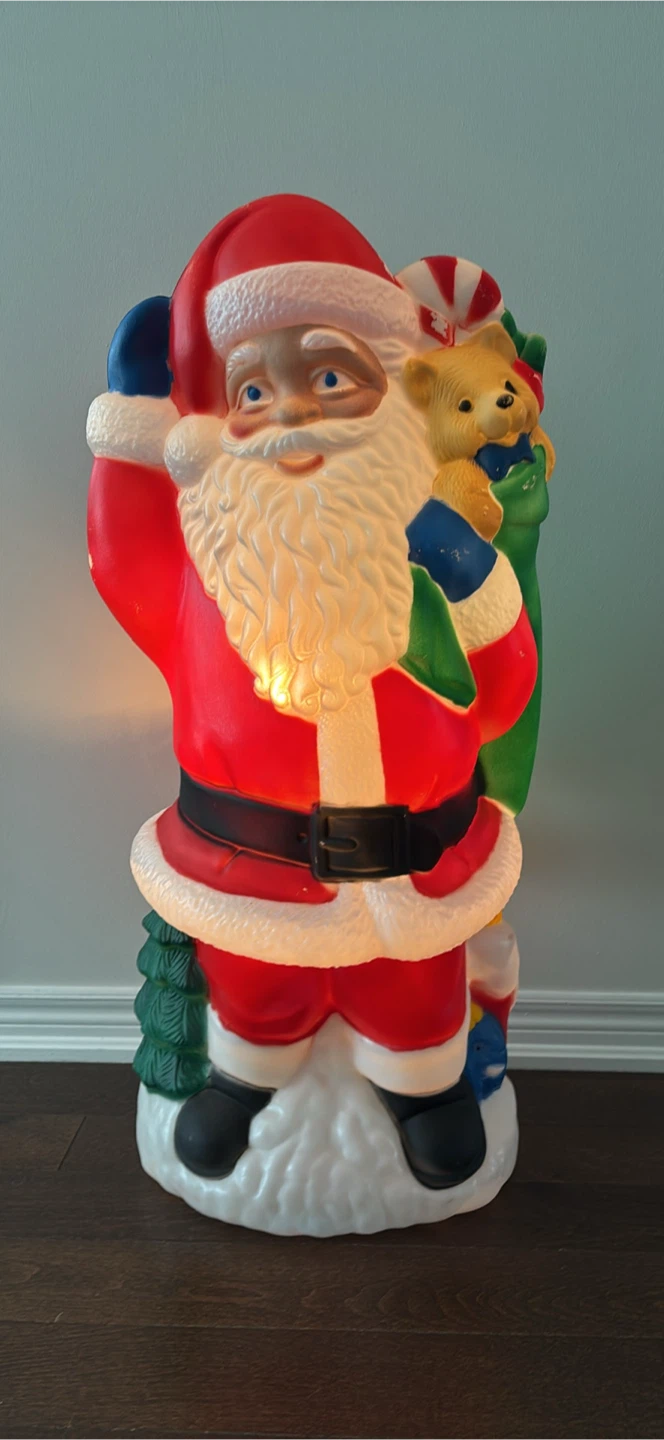Vintage Light-Up Santa Claus Blow Mold