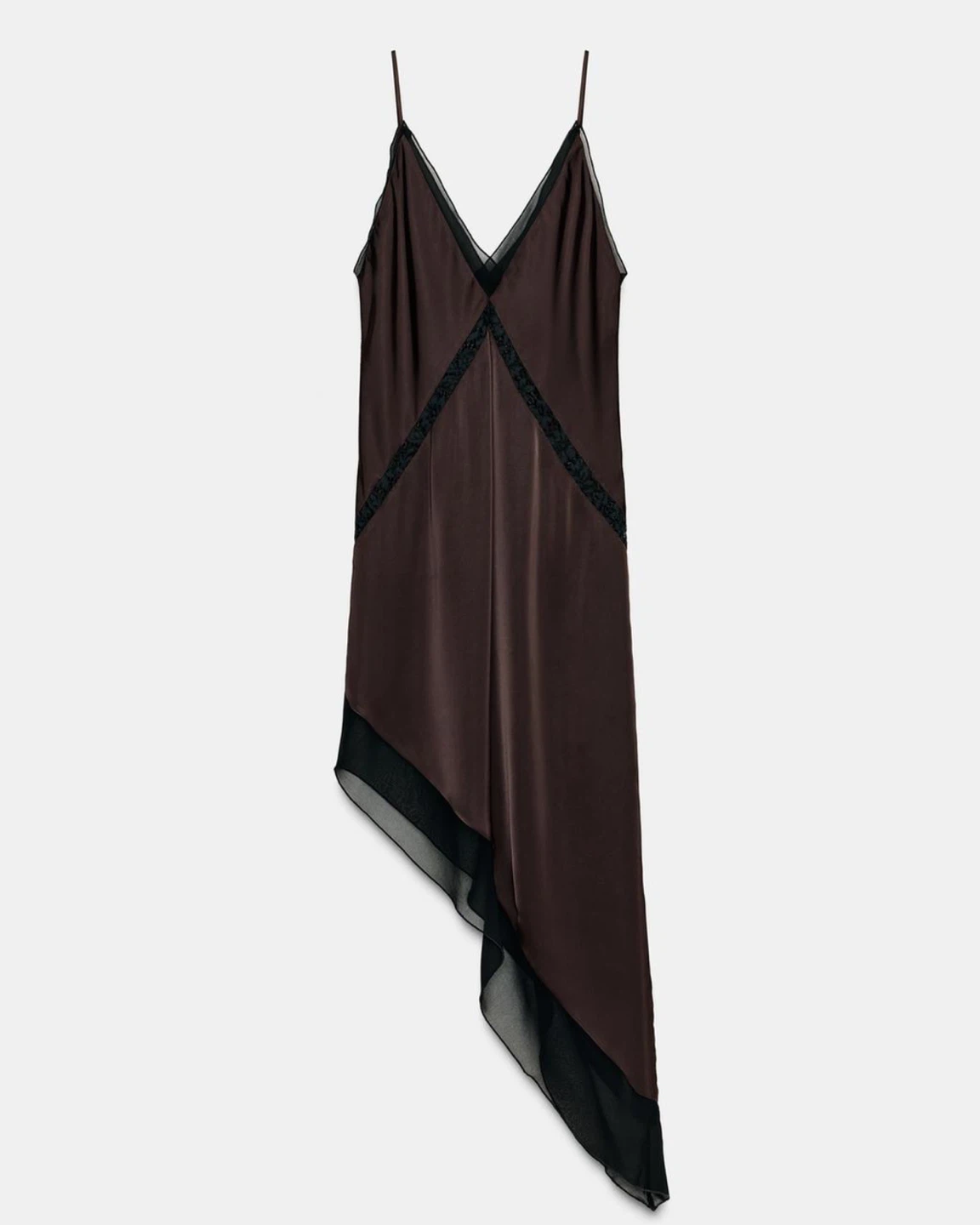 New Zara Asymmetrical Satin Slip Dress
