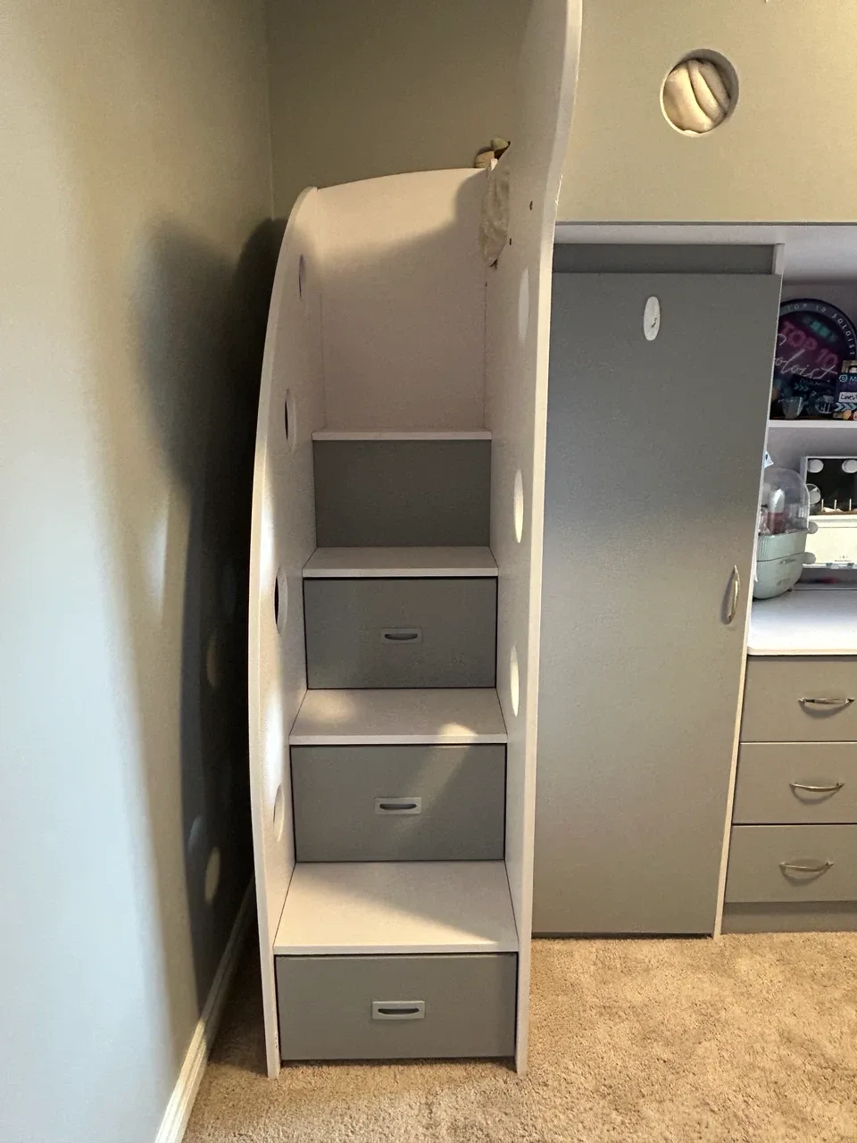 JYSK Loft Bed with Desk and Closet plus drawers and shelves - photo 2