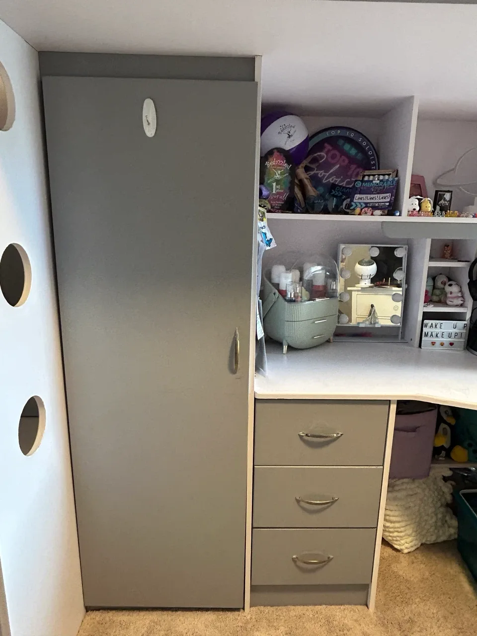 JYSK Loft Bed with Desk and Closet plus drawers and shelves - photo 4